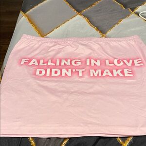 SHEIN Pink Slogan Mini Skirt